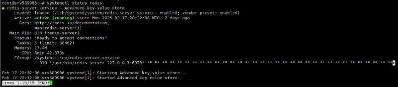 Mengecek Status Redis Server Aktif melalui SSH