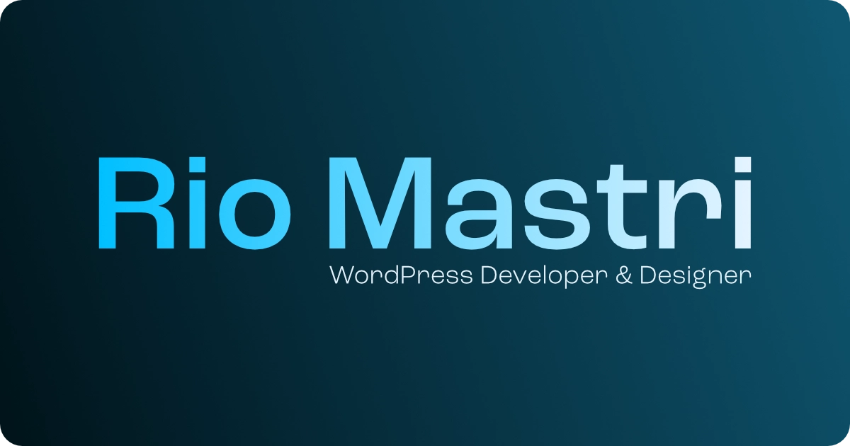 Rio Mastri | WordPress Designer and Developer