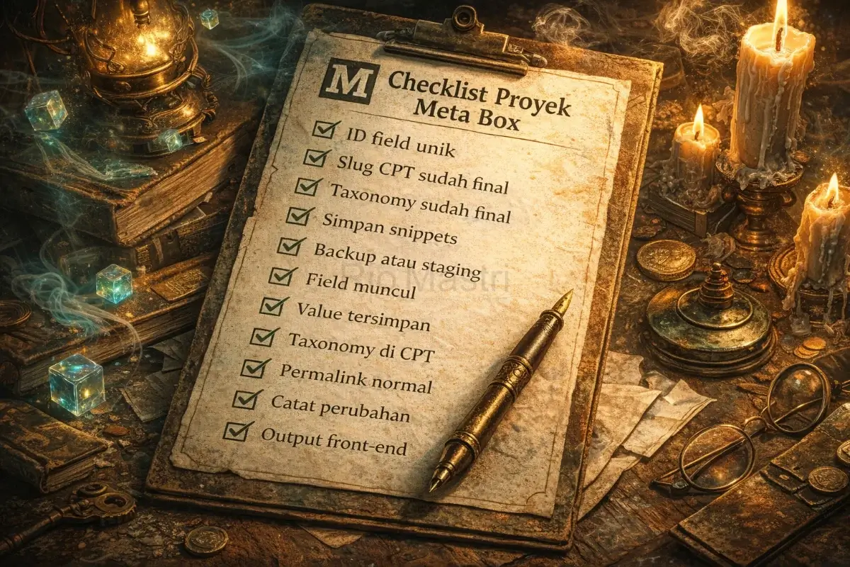 Checklist Proyek Menggunakan Meta Box Dynamic Framework untuk WordPress