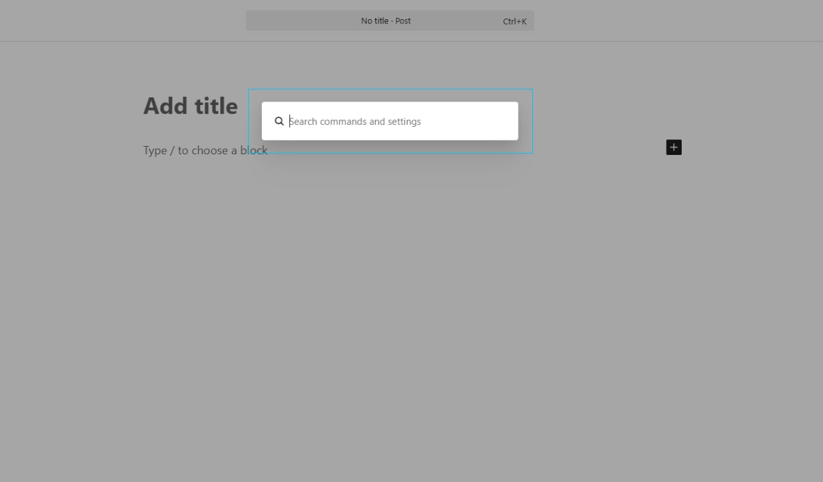 Command Palette pada Tampilan Editor Blok WordPress